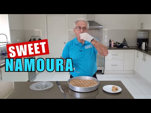 How to Make Namoura (Basbousa) a Yummy Lebanese Middle Eastern Sweet! With the Funniest Bloopers