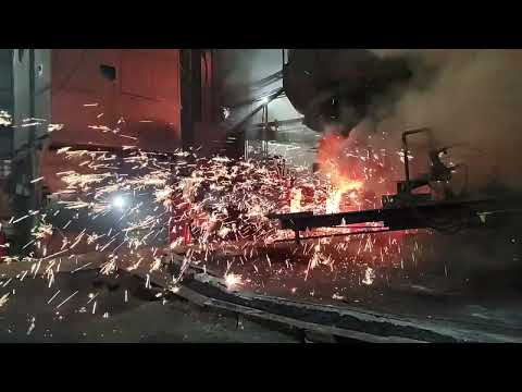 Blast Furnace taphole lancing process.