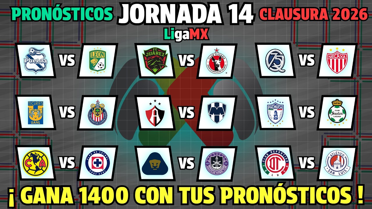 PREDICTIONS for MATCHDAY 14 Liga MX CLAUSURA 2026