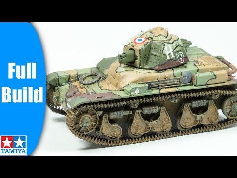 Renault R35 French light tank (Tamiya 1/35 scale model) - full build
