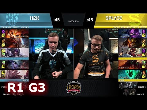 H2K Gaming vs Splyce Game 3 | Round 1 EU LCS Regional Qualifier for S7 Worlds 2017 | H2K vs SPY G3