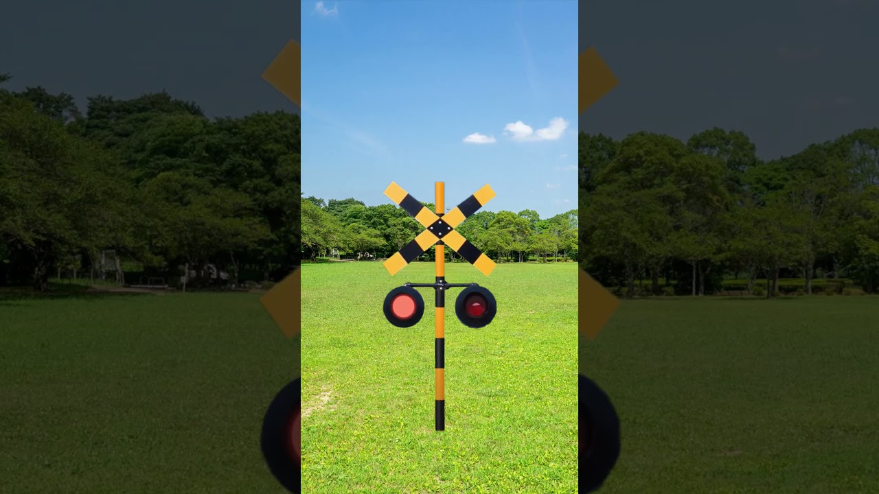 【踏切アニメ】道を歩くふみきりカンカン 😂😂😂　Walking along the road to a railroad crossing 😂😂😂