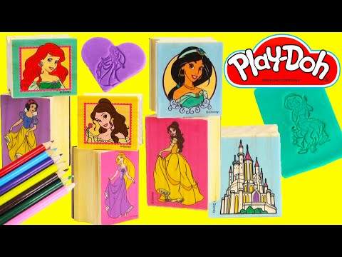 Disney Princess GIANT Wooden Stamp Set with Ariel, Jasmine, Belle, and More Video