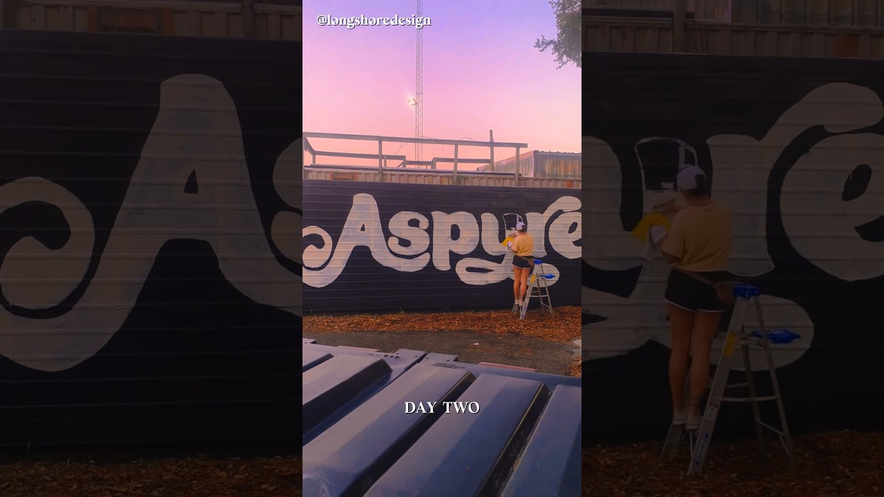 COME WITH ME TO PAINT A LOGO MURAL ON A CARGO CONTAINER IN NC— ASPYRE REALTY x longshoredesign