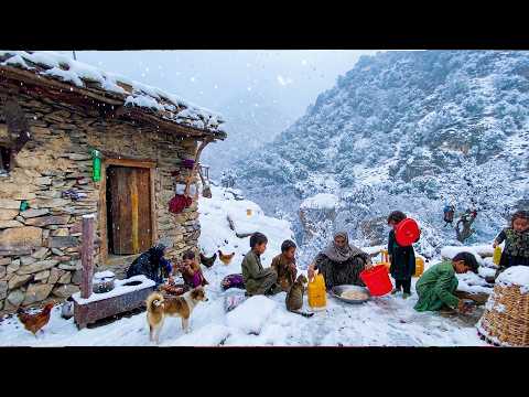 Surviving in a Frozen Mountain Village at –61°C | Nomadic Girl Cooks Traditional Winter Food 🏔️❄️🏡