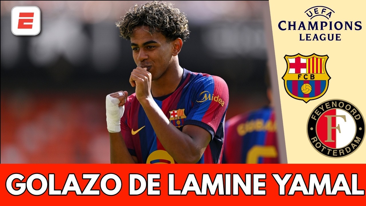 LAMINE YAMAL marcó el 4-0 de BARCELONA con una verdadera OBRA DE ARTE | Champions League