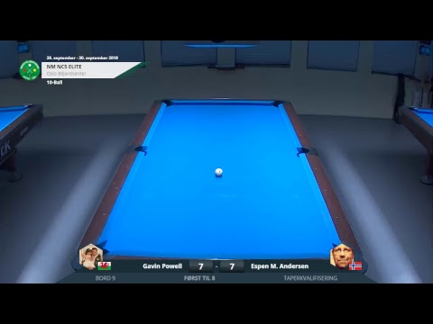 NM 10-Ball 2018 - bord 9, lørdag del 1