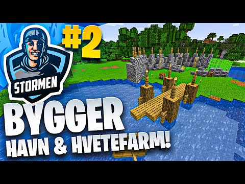 Bygger HAVN og HVETE- FARM! 🚣‍♂️🚜 | norsk minecraft