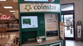 How to Use a COINSTAR Kiosk to Redeem Loose COINS Change Into Gift Card CASH Store Credit Coin Star