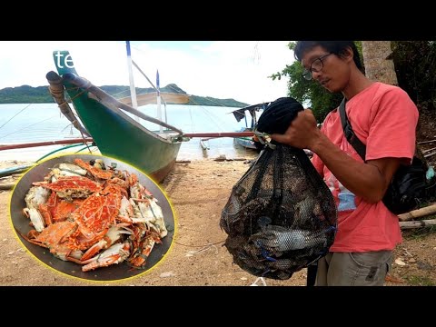Part 1-Paghuhuli ng alimasag catch and cook |Butter garlic crab
