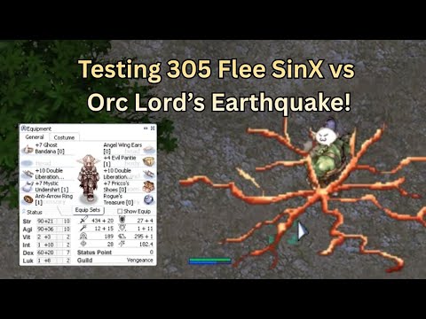 [Arcadia Online] Testing if 300+ Flee can Dodge Earthquake Spell by Orc Lord in Ragnarok Online