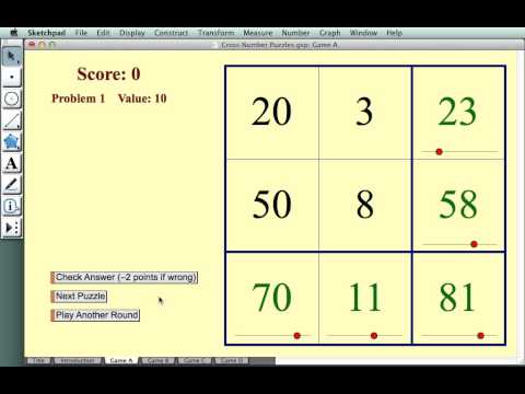 Part of a video titled Cross Number Puzzles—Addition and Subtraction - YouTube