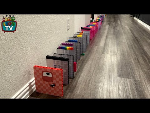 NumberBlocks Fun Domino Chain Reaction 1 to 100!  l l  Leo's Tv