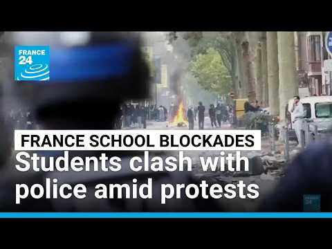 Clashes between French teens, police as school blockades intensify