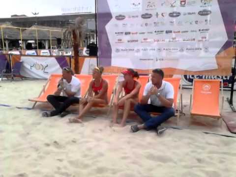 Konferencja prasowa po żeńskim turnieju Plaża Open 2014 w Łodzi