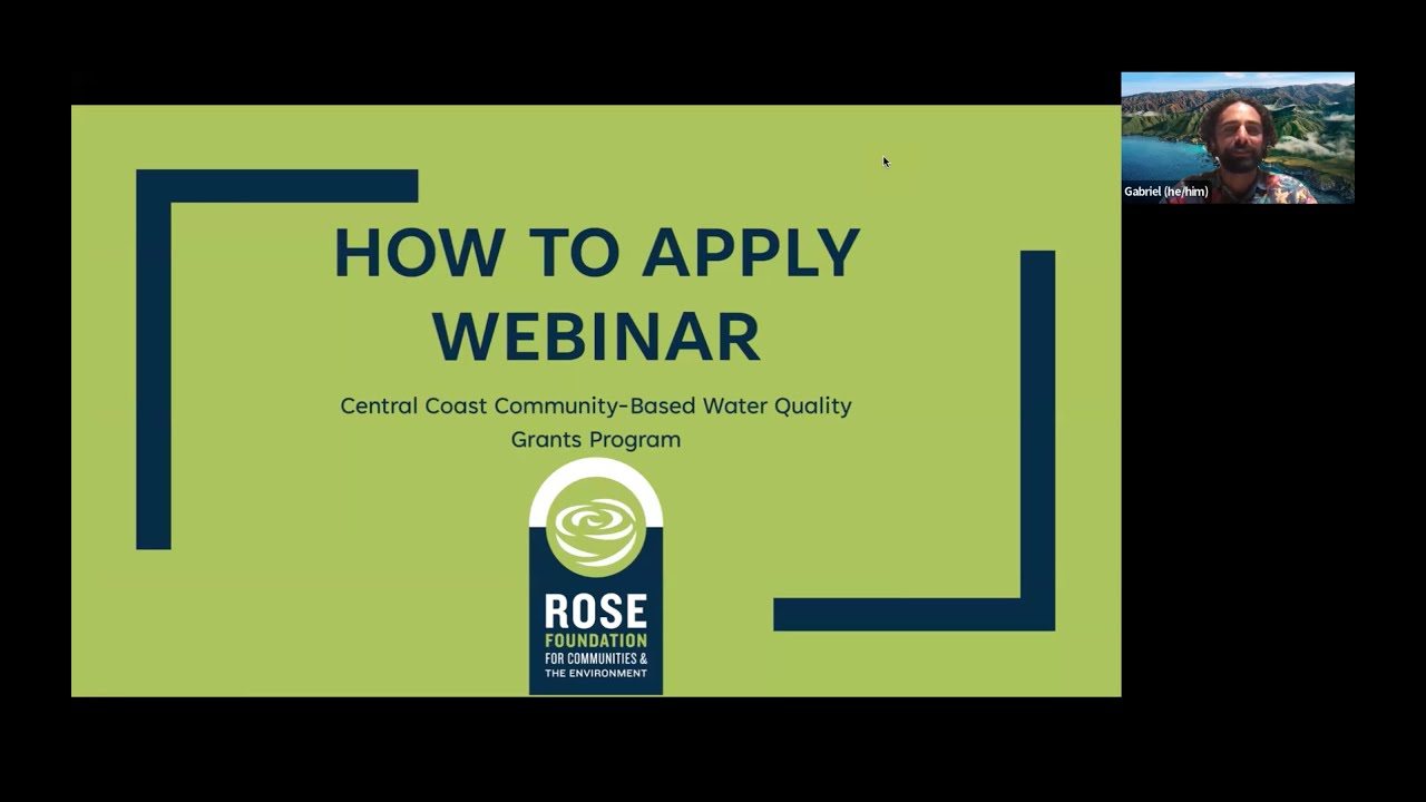 How to Apply: Central Coast Community-Based Water Quality Grants Program