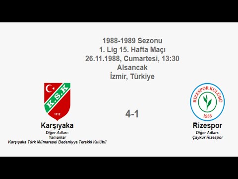 Karşıyaka 4-1 Rizespor 26.11.1988 - 1988-1989 Turkish 1st League Matchday 15