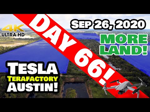 Tesla Gigafactory Austin 4K  Day 66 - 9/26/20 - Tesla Terafactory Austin TX - GREEN ACRES EXPANSION!