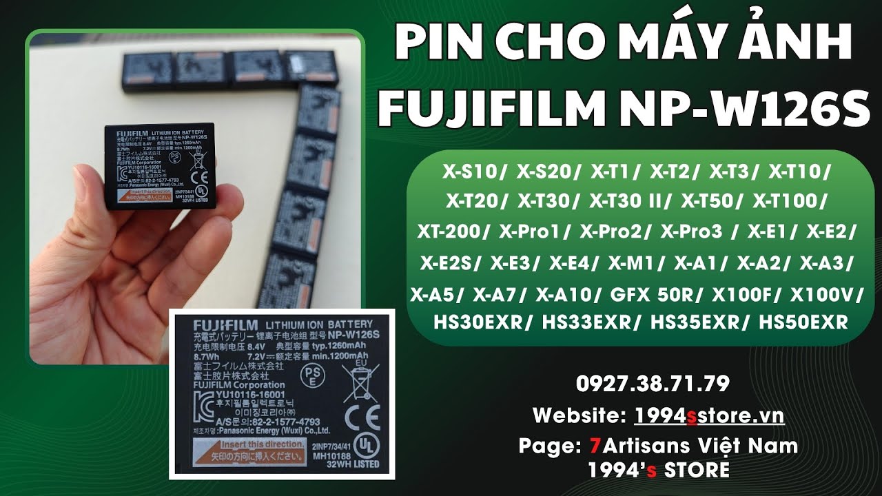 Video Pin Fujifilm NP-W126s Chính Hãng (Zin Bóc Máy) - Độ Mới >95% - Bảo Hành 1 Đổi 1 Tại Nhà