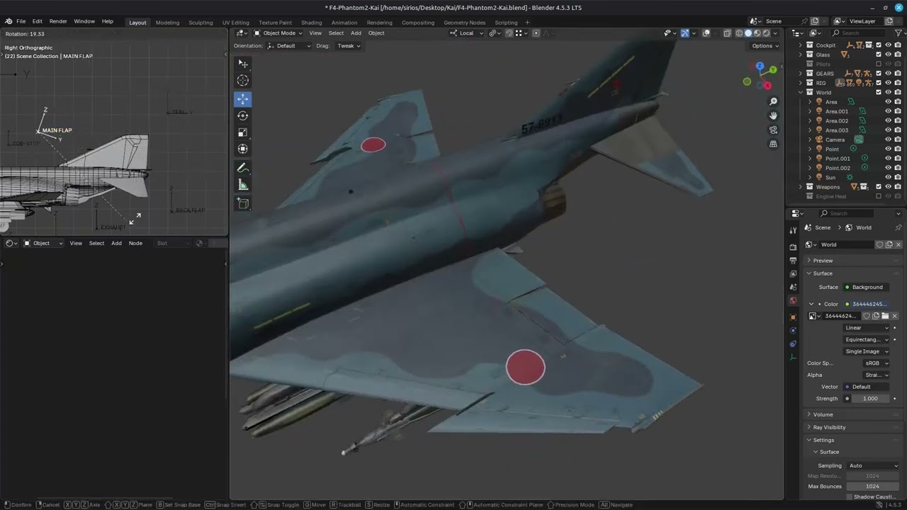 F4 Phantom 2 Kai - With Cockpit-Fully Rigged-High Resolution 3D Model