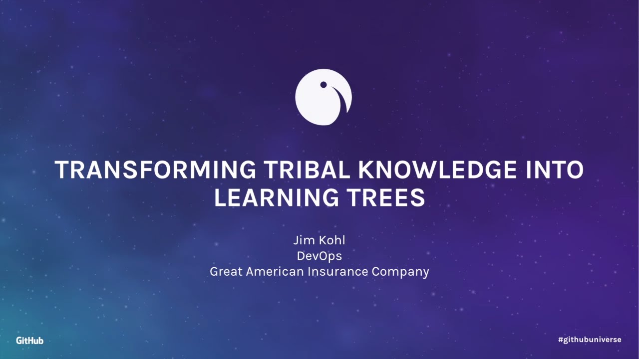 Transforming Tribal Knowledge into Learning Trees - GitHub Universe 2016