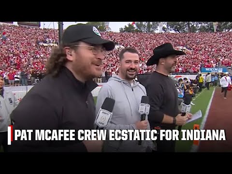 Pat McAfee & crew LOSE THEIR MINDS over Indiana's first-half TDs in 2026 Rose Bowl | ESPN CFB