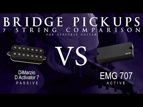DiMarzio D ACTIVATOR 7 vs EMG 707 - 7 String Bridge Guitar Pickup Comparison Tone Demo