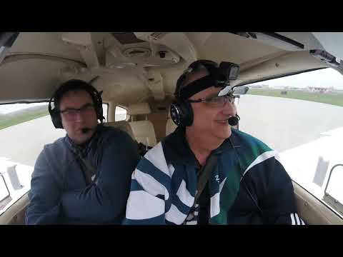 Breaking out of clouds at minimums. Actual IFR.