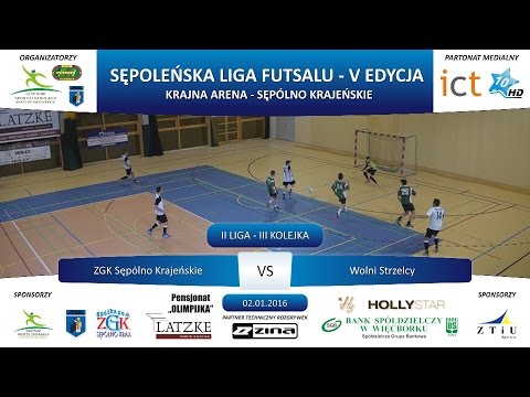 II Liga - III Kolejka: ZGK Sępólno Krajeńskie - Wolni Strzelcy 5:3, 02.01.2016 r.