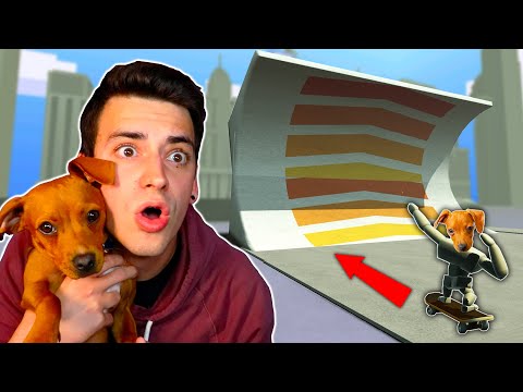 MY DOG JUMPS A MEGA RAMP! (Turbo Dismount)