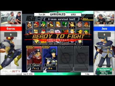 Unrivaled 2 Melee - Gahtzu (Falcon) vs Jrad (Marth) - Top 24 WR3