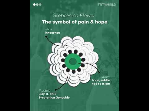 White flower pins worn during the funerals of Bosniak Muslims