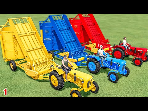 MINI TRACTOR OF COLORS! TRANSPORT URSUS TRACTORS WITH ISUZU TRUCKS! LOADING WAGON & CORN CHAFF! FS22