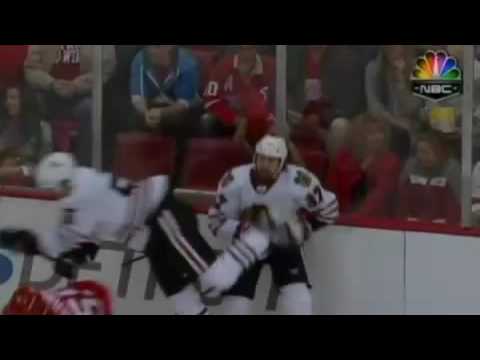 Adam Burish Gets Throat Cut By Skate - blackhawks vs. red wings - may 17 2009