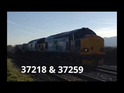 Prestatyn 24.3.2017 - DRS 37218 & 37259 on Valley flasks - horns - Class 37