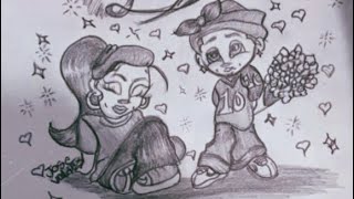 DRAWING CHICANO COUPLE