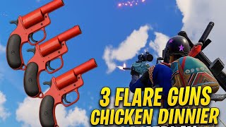 3 flare gun in game with chicken dinner gameplay #bgaming #gaming #pubg 