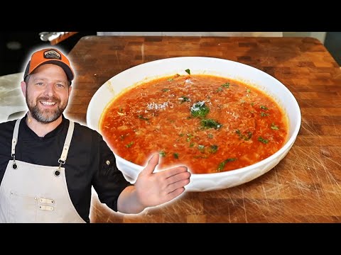 Tomato & Tuscan Bread Soup | Pappa al Pomodoro Recipe with Parmesan & Olive Oil