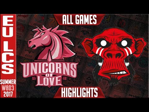 Unicorns of Love vs Mysterious Monkeys Highlights ALL GAMES Week 8 EU LCS Summer 2017 UOL vs MM