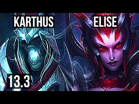 KARTHUS vs ELISE (JNG) | 5.5M mastery, 2100+ games, Legendary, 13/5/12 | KR Challenger | 13.3