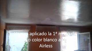 preview picture of video 'Pintar Salon Techo en Blanco a Pistola Airless y Paredes en Plastico Naranja'