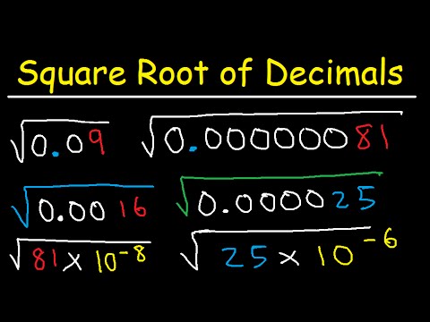 How To Find The Square Root of Small Decimal Numbers Using Scientific Notation Video