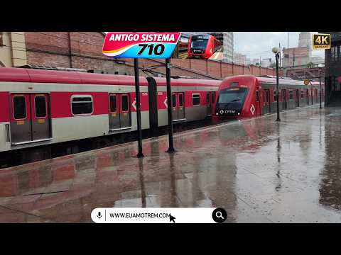 🚄CRUZAMENTO DE TRENS SÉRIE 9500 (D556) E 8500 (H624) DA CPTM NA ESTAÇÃO LUZ - ANTIGO SISTEMA 710🚃
