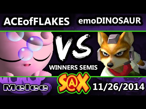 S@X - UMD EmoDinosaur (Fox) Vs. UMd AceofFlakes (Jigglypuff) SSBM Winners Semis - Smash Melee