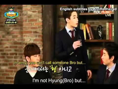 140409 MBC Show Champion with Super Junior-M - Interview & Swing [Eng Sub]