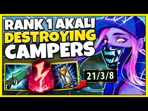 Rank 1 Akali Gets HARD-CAMPED By Jungler and STILL 1v5 Carries (1 Kill Per Min) - League of Legends