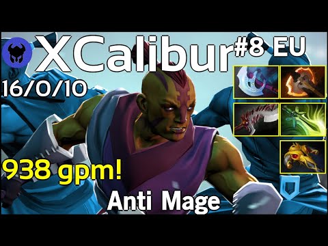 938 gpm! XCalibur plays Anti Mage!!! Dota 2 7.19