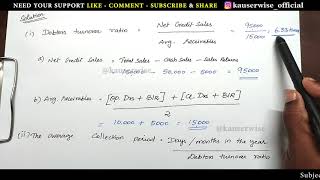 [5/10] #Ratioanalysis  | Debtors Turnover Ratio | Debtors Turnover Period | Solved Numerical Problem