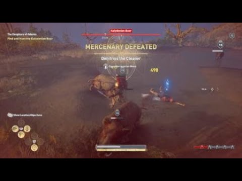 Assassin's Creed Odyssey bounty hunter gets destroyed by boars