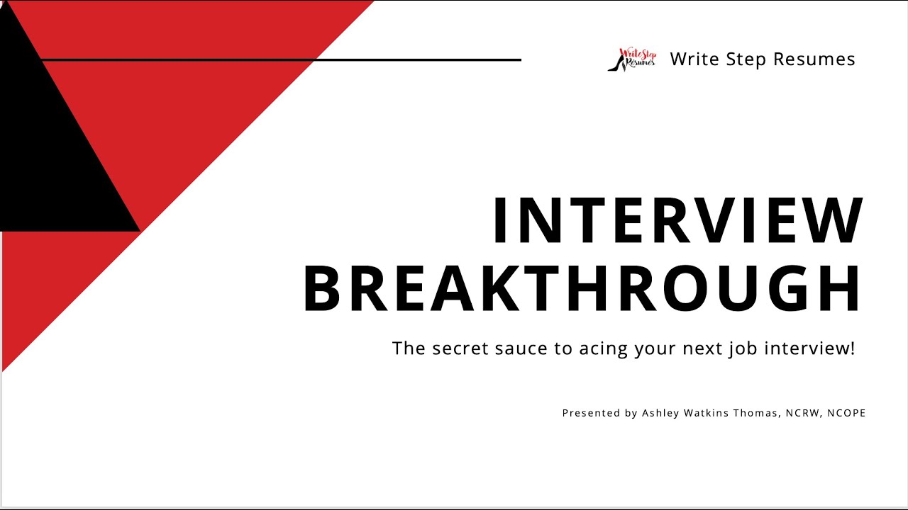 Interview Breakthrough Masterclass Replay